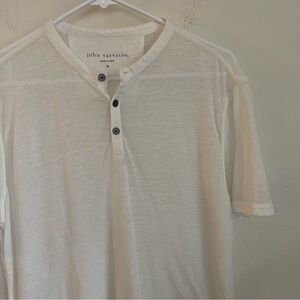 John Varvatos 3 Button Short Sleeve Duke Henley Tee T Shirt